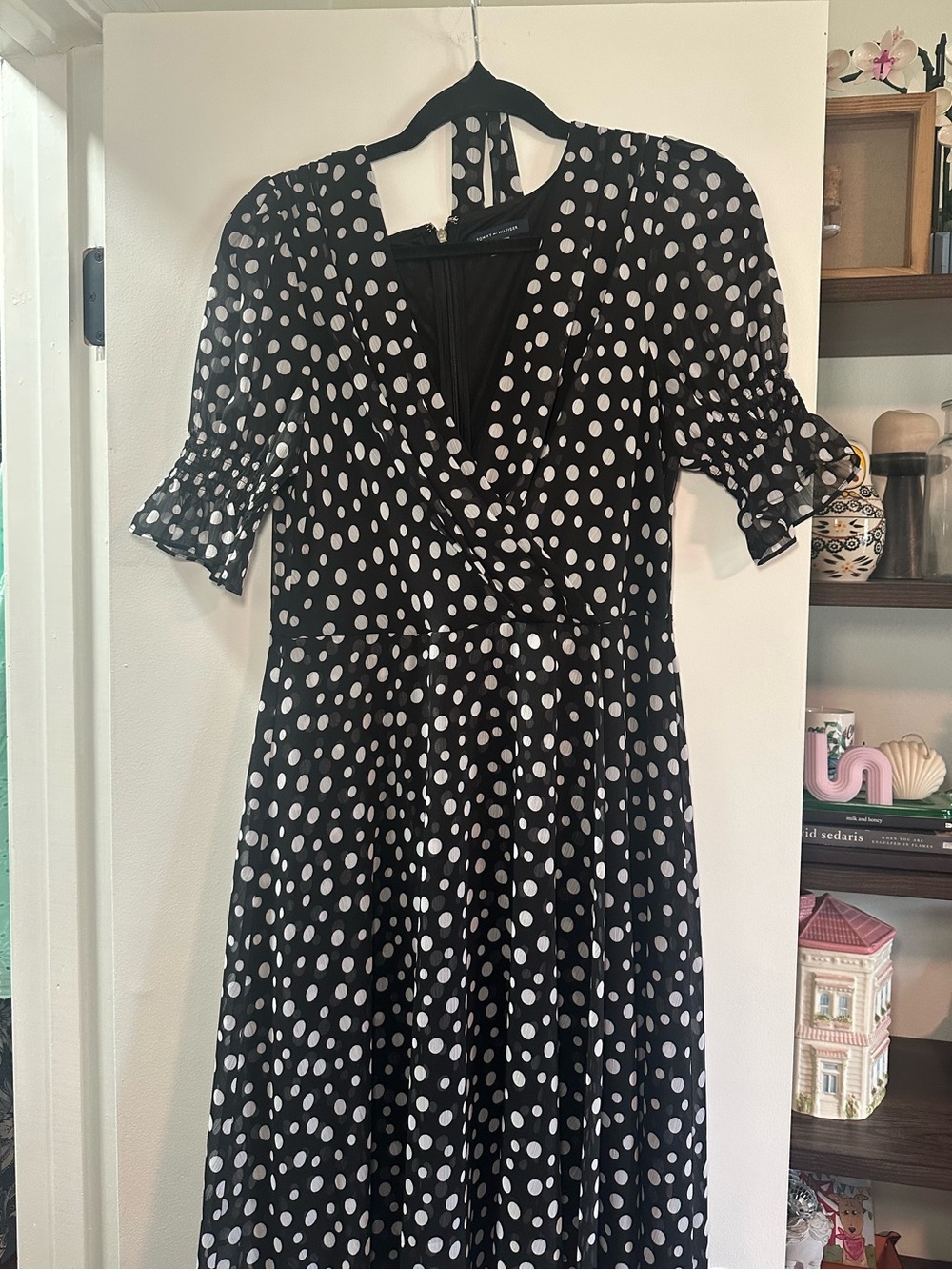 Tommy Hilfiger Polka Dot Midi Wrap Dress